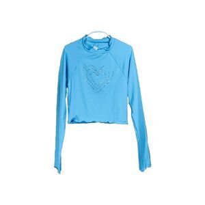 LoveShackFancy x Hurley Blue Rhinestone Heart Long Sleeve Rash Guard Top Size S
